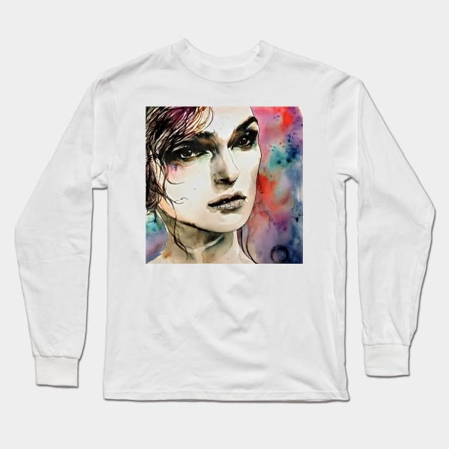 beauty and delicacy of  Keira`s face Long Sleeve T-Shirt by bogfl